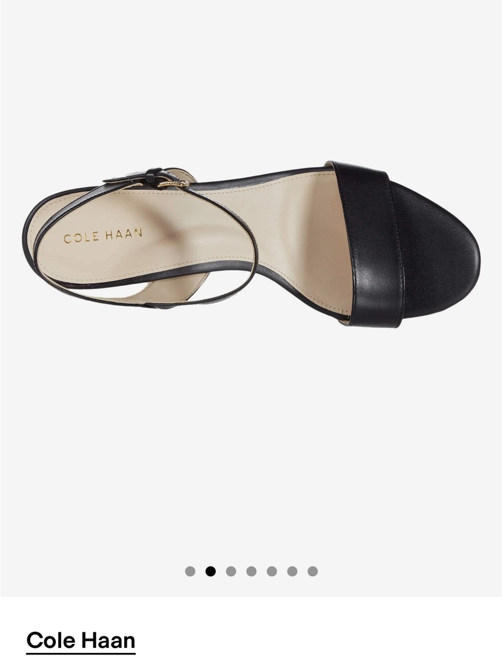 Cole haan Josie Block Heel Sandals 65mm Black Leather - Picture 2 of 14